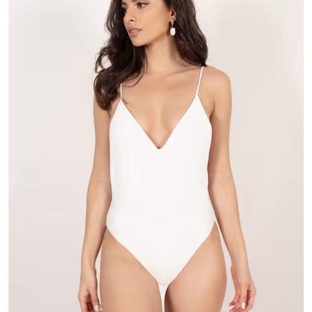 TOBI GREEN OPEN BACK 1-PIECE BATHING SUIT Body Suit womens sz small - Picture 2 of 11